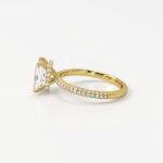 Three-Sided Pavé Solitaire with Hidden Halo Engagement Ring - Image 3
