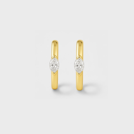 Sonia 9ct Yellow Gold Lab Diamond Marquise Huggie Earrings