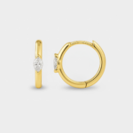 Sonia 9ct Yellow Gold Lab Diamond Marquise Huggie Earrings - Image 2