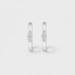 Sonia 9ct White Gold Lab Diamond Marquise Huggie Earrings