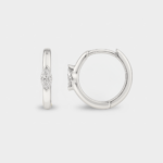 Sonia 9ct White Gold Lab Diamond Marquise Huggie Earrings - Image 3
