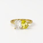 Paloma Toi et Moi Yellow Sapphire Gemstone and Diamond Ring
