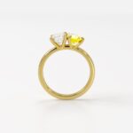 Paloma Toi et Moi Yellow Sapphire Gemstone and Diamond Ring - Image 2