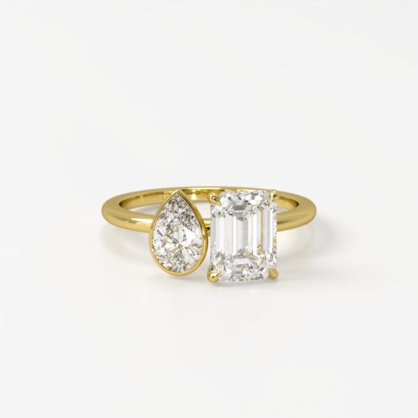 Geneviève | Bezel Toi et Moi Engagement Ring