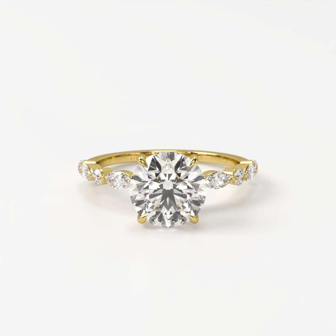 vfr13royf.jpg Exquisite Marquise & Round Accent Band with Hidden Halo - Image 1